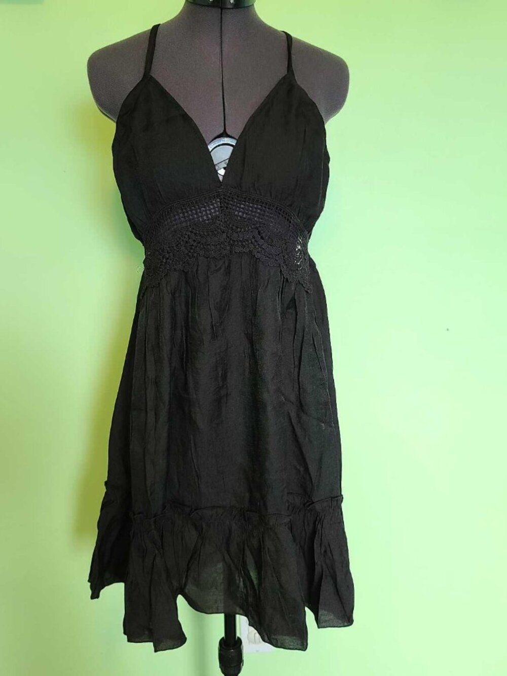Black Halter Sleeveless Halter Style Mini Dress